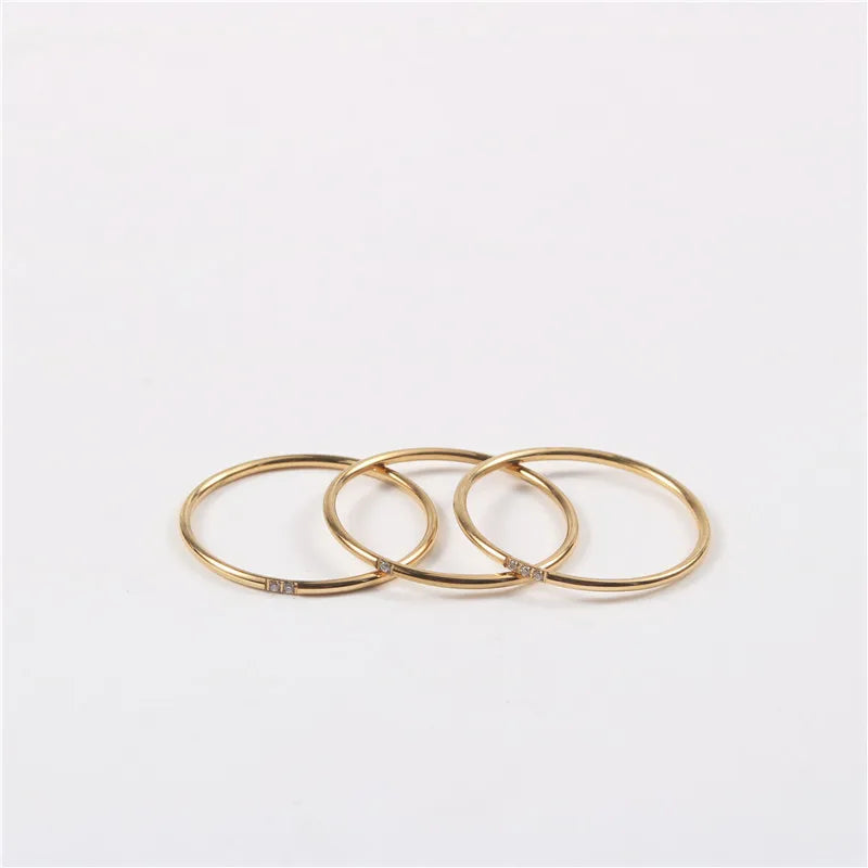 trio de bague dorée en acier inoxydable pour femme par o-dace.com